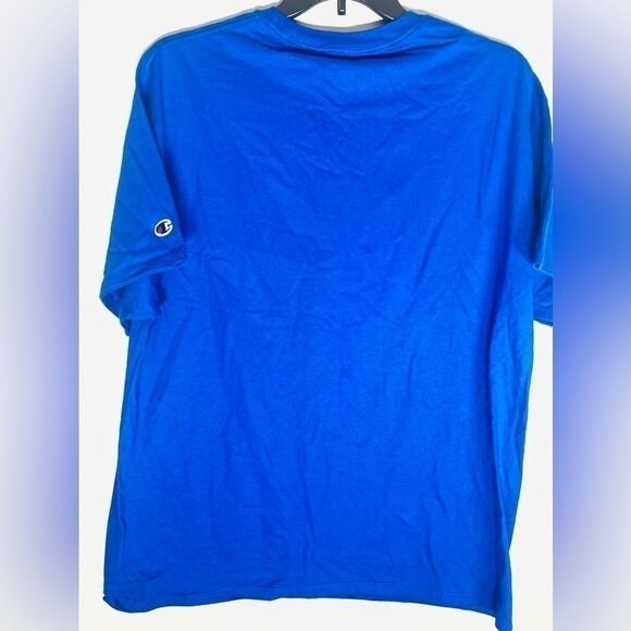 Champion Mens 100% Cotton Logo T-Shirt blue, rainbow Size X-Large - Picture 4 of 4